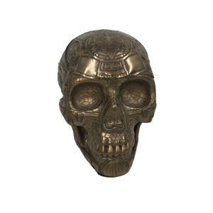 Summit Collection Bronze Aztec Skull with Engraving Collectible Statue 7 Skulls